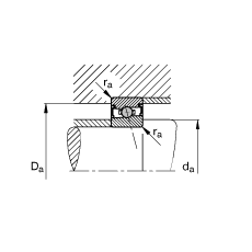 主軸軸承 HCS71914-C-T-P4S, 調(diào)節(jié)，成對安裝，接觸角 α = 15°，兩側(cè)唇密封，非接觸，限制公差